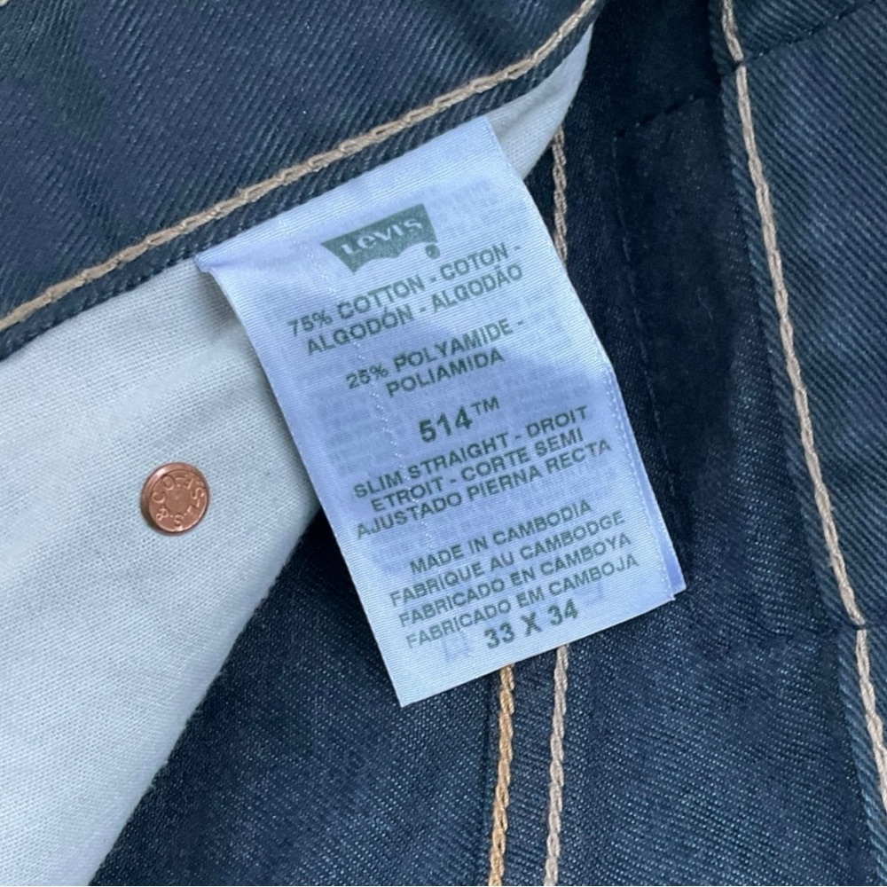 ๐โ Leviโs 514 Straight Fit 33x34 ๐น Dark Wash Classics - Picture 3 of 6
